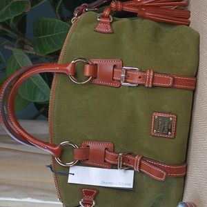 Dooney & Bourke green suede bristol satch